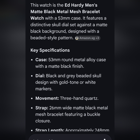 Ed Hardy mens Black Gold Gray Skull Watch - Picture 8 of 8